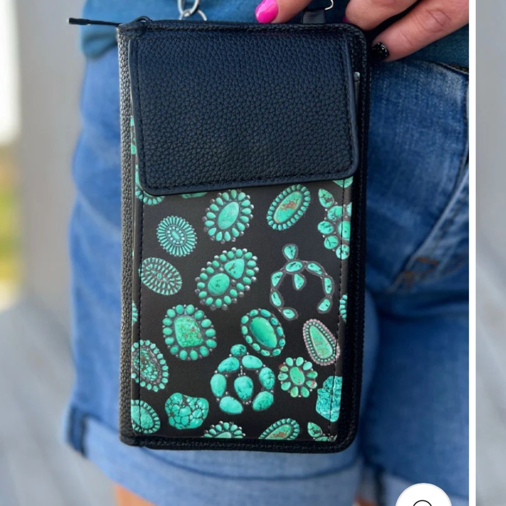 Forever In Turquoise Vinyl Phone Wallet Bag